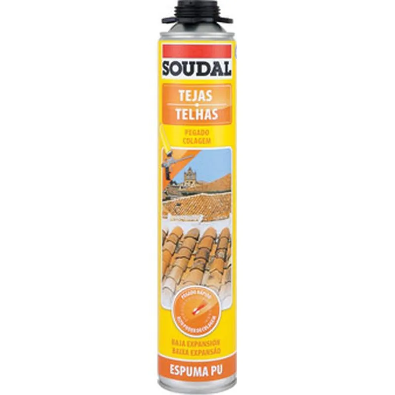 Compra ESPUMA POLIURETANO TEJAS PISTOLA 750 ML GRIS SOUDAL 121045 al mejor precio