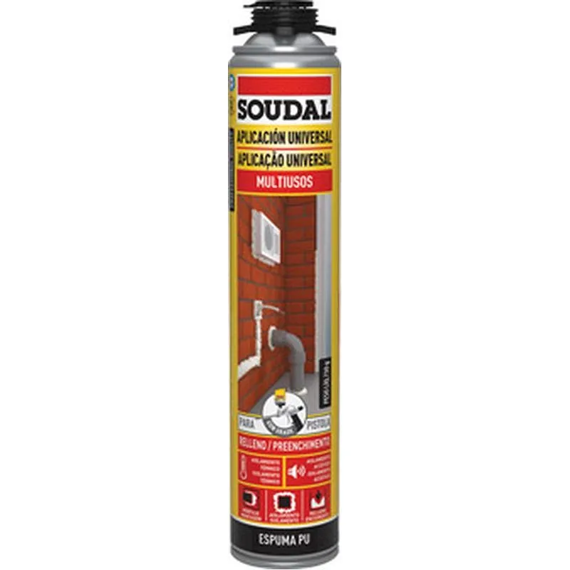 Compra ESPUMA POLIURETANO UNIVERSAL PISTOLA 750 ML SOUDAL 115798 al mejor precio