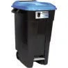 Compra CONTENEDOR NEGRO CON PEDAL 120 L-TAPA AZUL TAYG 423024 al mejor precio