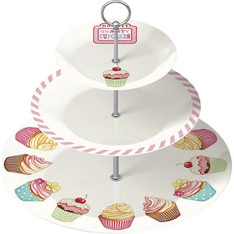 Compra BANDEJA CON SOPORTE 3 ALTURAS FIRST 5130525-CUPCAKES 5130525-CUPCAKES al mejor precio