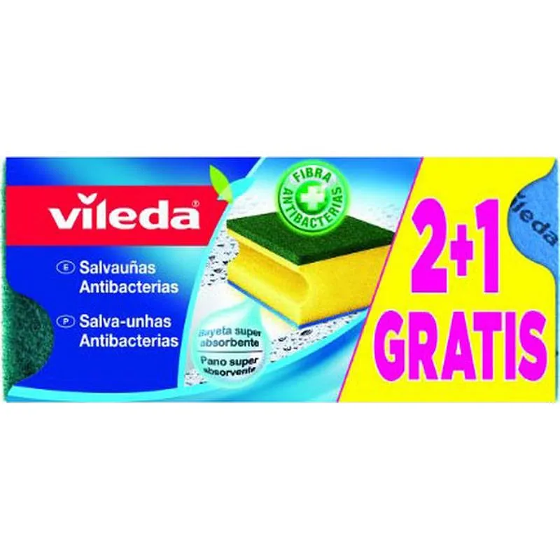 Compra ESTROPAJO FIBRA / SALVAUÑAS (2+1 UDS) VILEDA 77666 al mejor precio