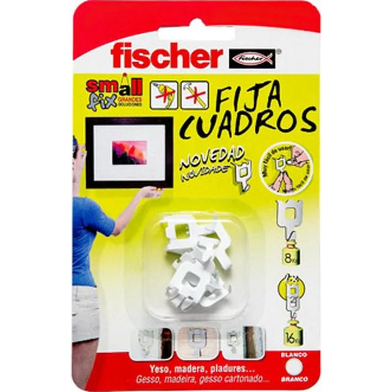 Compra FIJA CUADROS 8 UDS BLANCO FISCHER 522206 al mejor precio