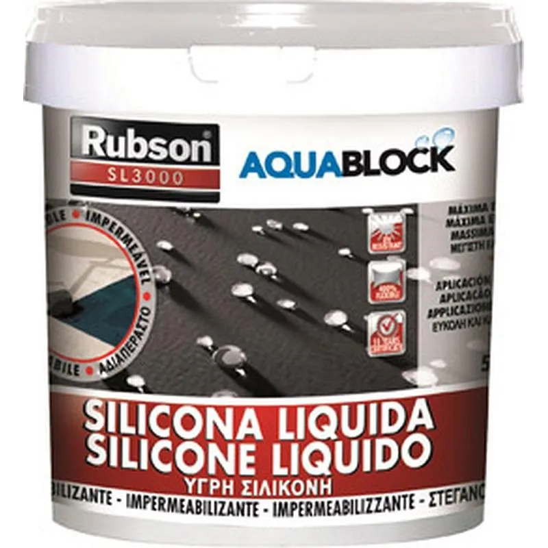 Compra SILICONA LIQUIDA IMPERMEABILIZANTE AQUABLOCK SL3000 5 KG TEJA RUBSON 2716156 al mejor precio