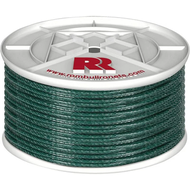 Compra CUERDA POLIETILENO CABLEADA PLASTIFICADA 4 C diametro 5MM 100 MT VERDE ROMBULL 459009000911 al mejor precio