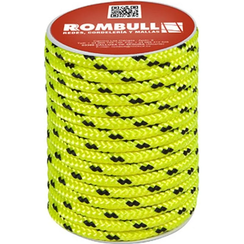 Compra CUERDA POLIESTER TRENZADO CON ALMA diametro 10 MM 15 MT AMARILLO FLUORESCENTE ROMBULL 429414001750 al mejor precio