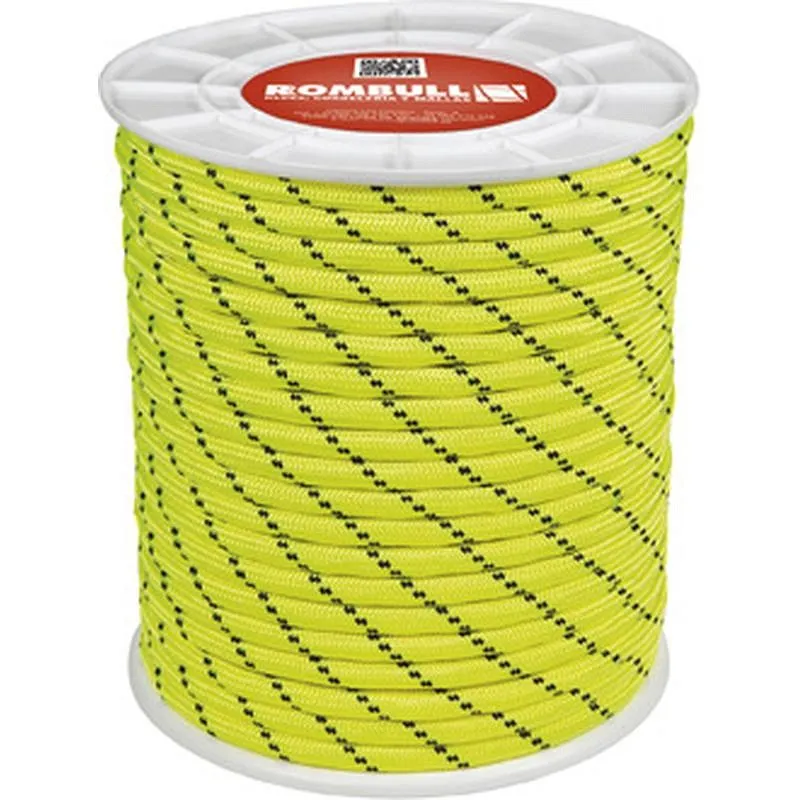 Compra CUERDA POLIESTER TRENZADO CON ALMA diametro 12 MM 25 MT AMARILLO FLUORESCENTE ROMBULL 429416002250 al mejor precio
