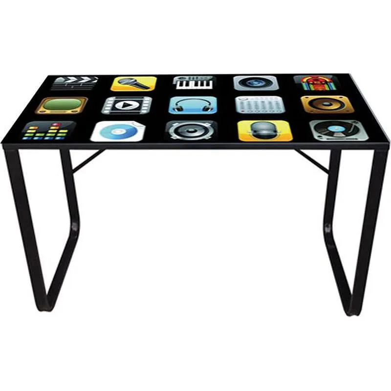 Compra MESA ACERO CRISTAL LITOGRAFIADO IPHONE 120 X 60 CM IMPORT 214078-IPHONE ICON al mejor precio