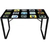Compra MESA ACERO CRISTAL LITOGRAFIADO IPHONE 120 X 60 CM IMPORT 214078-IPHONE ICON al mejor precio