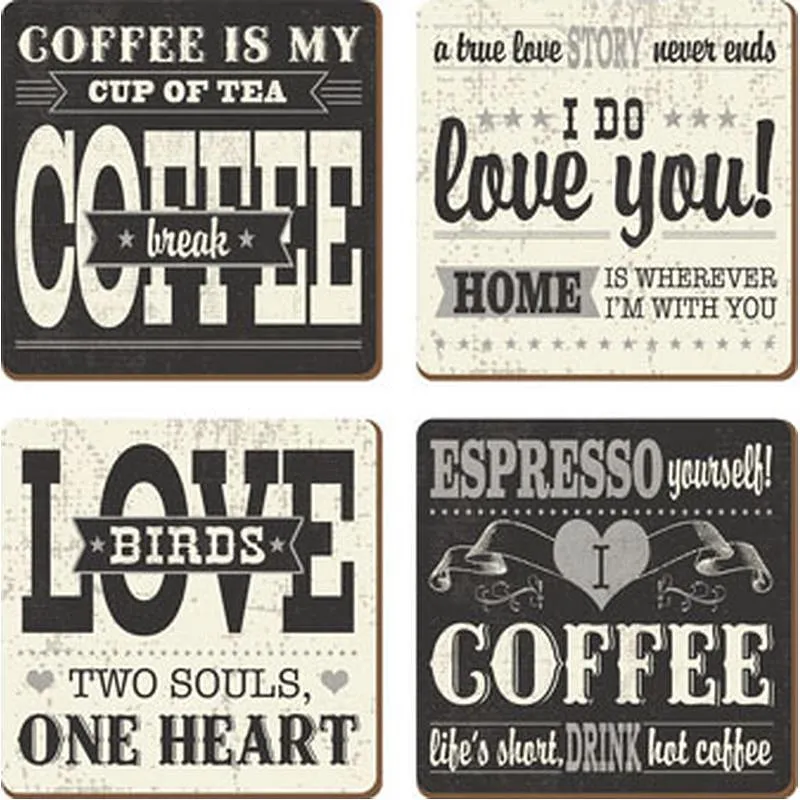 Compra POSA VASOS LOVE COFFEE SET 4 UDS 12 X 12 CM 5129774 al mejor precio