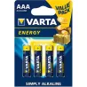 Compra PILA ALCALINA ENERGY LR03 AAA 4 UNIDADES VARTA 04103229414 al mejor precio