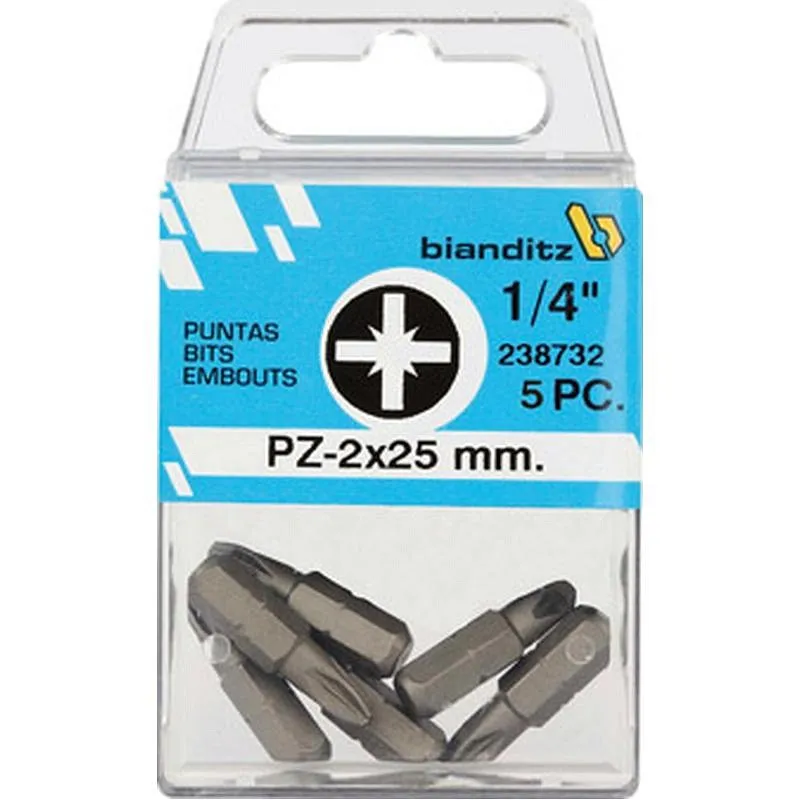 Compra PUNTA ATORNILLAR POZI 1/4 5 UDS 4 X 32 MM BIANDITZ 238734 al mejor precio