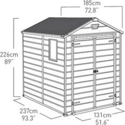 Compra CASETA RESINA MANOR 6X8DD 226 X 186 X 237 CM KETER 203522 al mejor precio
