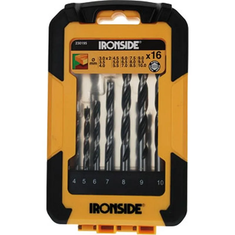 Compra BROCA PARA MADERA JUEGO 16 PZS diametro 3 A 10 MM IRONSIDE 230195 al mejor precio