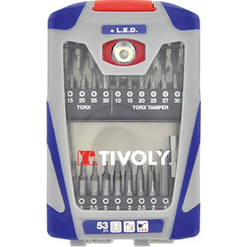 Compra PUNTAS ATORNILLAR JUEGO 53 PIEZAS T53+LUZ LED TIVOLY 11501570040 al mejor precio