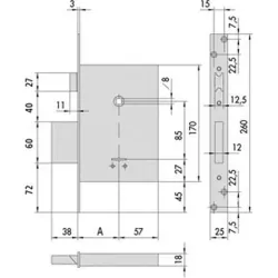 Compra CERRADURA SEGURIDAD NIQUELADA GOLPE Y LLAVE 60 MM/BORJAS 4 VUELTAS CISA 57250.60.0 al mejor precio