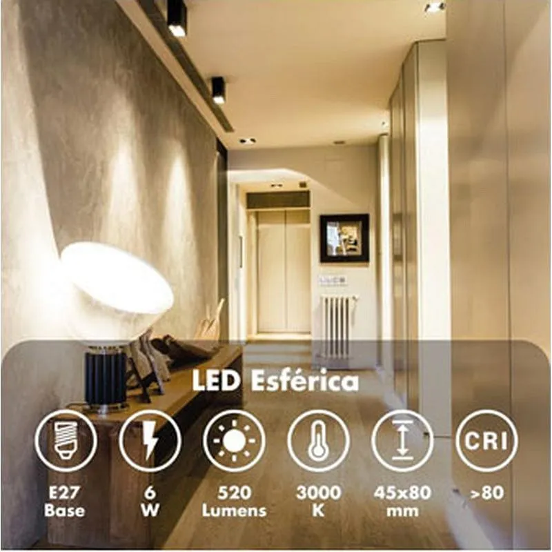 Compra BOMBILLA LED ESFERICA MINI E14 LUZ FRIA 550LM 6W SILVER 961614 al mejor precio