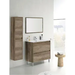 Compra MUEBLE BAÑO 80 CM + ESPEJO DAKOTA ROBLE 80 X 80 X 45 CM ARKITMOBEL 305040H al mejor precio