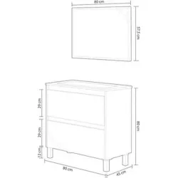 Compra MUEBLE BAÑO 80 CM + ESPEJO DAKOTA ROBLE 80 X 80 X 45 CM ARKITMOBEL 305040H al mejor precio