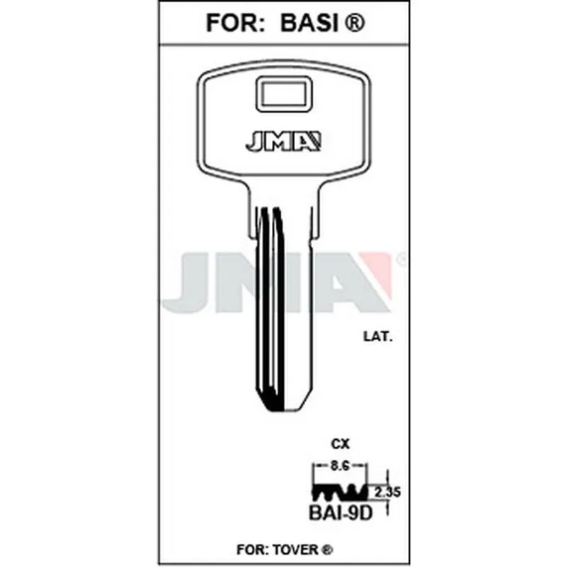 Compra LLAVE SEGURIDAD LATON BAI-9D JMA BAI-9D al mejor precio