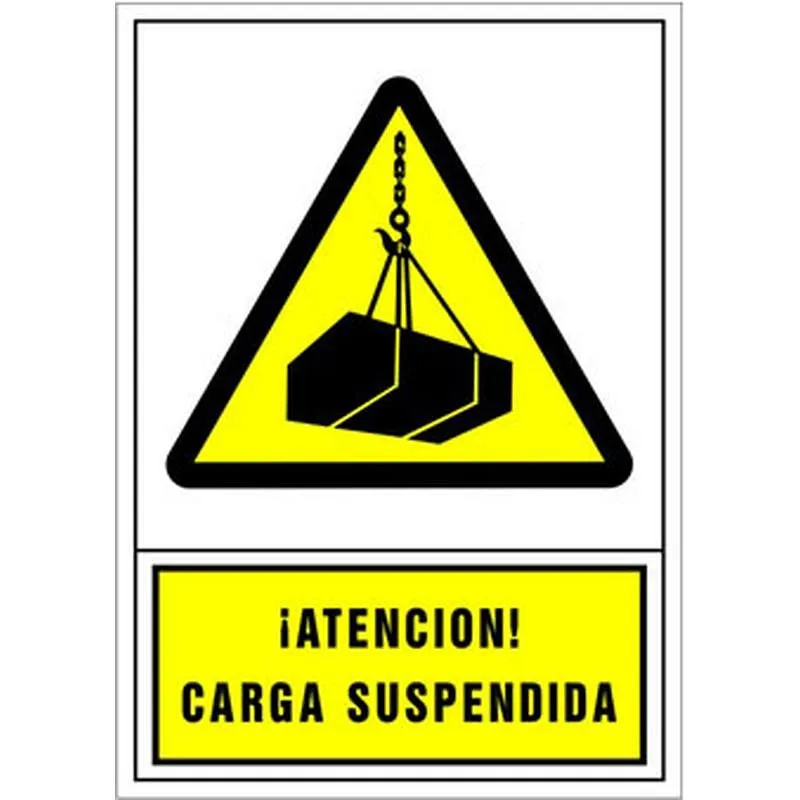 Compra SEÑAL ADVERTENCIA CASTELLANO 345 X 245 MM-ATENCION CARGA SUSPENDIDA 206034PS al mejor precio