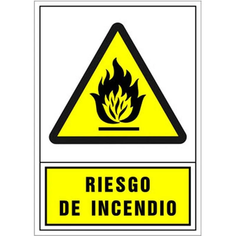Compra SEÑAL ADVERTENCIA CASTELLANO 490 X 345 MM-RIESGO DE INCENDIO 200049PS al mejor precio