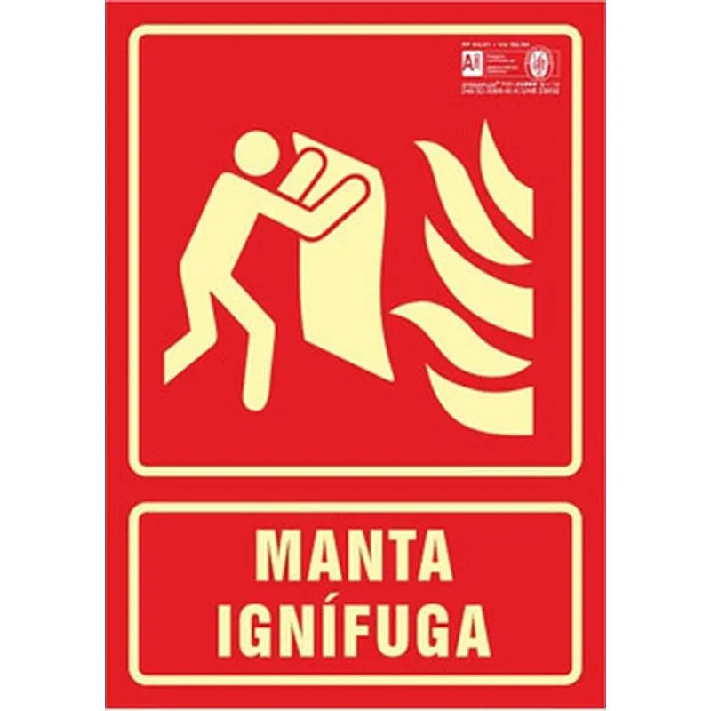 Compra SEÑAL FOTOLUMINISCENTE CONTRA INCENDIO CASTELLANO 297X210 MM-MANTA APAGAFUEGOS 606329PF al mejor precio