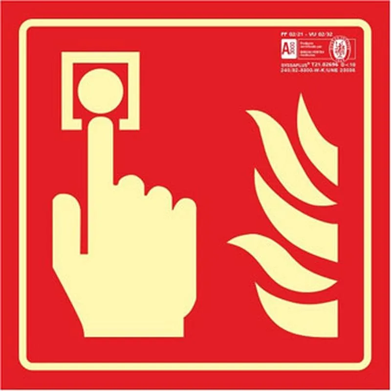 Compra SEÑAL FOTOLUMINISCENTE CONTRA INCENDIO SIN TEXTO 210X210 MM-PULSADOR ALARMA 703521PF al mejor precio