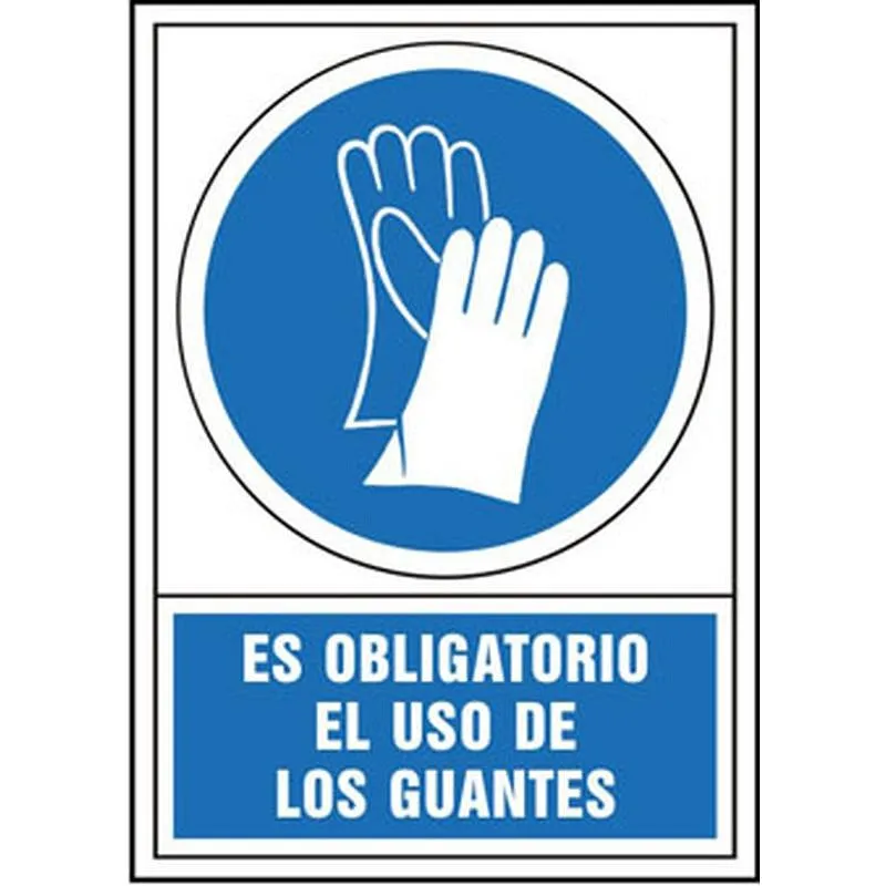 Compra SEÑAL OBLIGACION CASTELLANO 345X245 MM-OBLIGATORIO USO DE GUANTES 400334PS al mejor precio