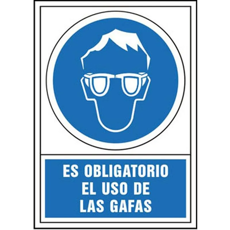 Compra SEÑAL OBLIGACION CASTELLANO 490X345 MM-OBLIGATORIO USO DE GAFAS 400249PS al mejor precio