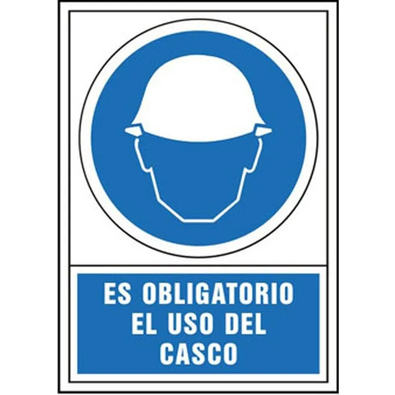 Compra SEÑAL OBLIGACION CASTELLANO 490X345 MM-OBLIGATORIO USO DEL CASCO 400049PS al mejor precio