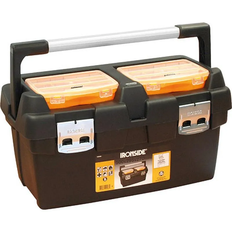 Compra CAJA HERRAMIENTAS ABS NEGRO PROFESIONAL 500 X 295 X 270 MM ASA ALUMINIO IRONSIDE 100586 al mejor precio