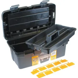 Compra CAJA HERRAMIENTAS ABS NEGRO PROFESIONAL 400 X 225 X 190 MM ASA PLASTICO IRONSIDE 100585 al mejor precio