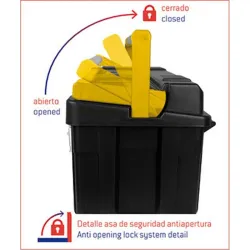 Compra CAJA HERRAMIENTAS ABS NEGRO PROFESIONAL 400 X 225 X 190 MM ASA PLASTICO IRONSIDE 100585 al mejor precio