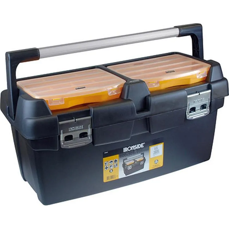 Compra CAJA HERRAMIENTAS ABS NEGRO PROFESIONAL 600 X 305 X 295 MM ASA ALUMINIO IRONSIDE 100587 al mejor precio