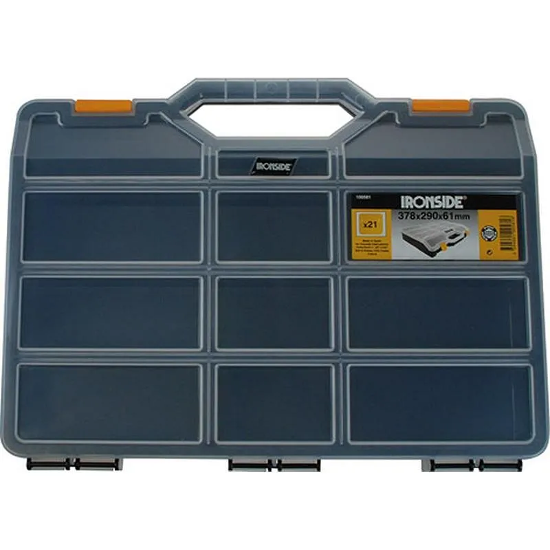 Compra CLASIFICADOR MALETA POLIPROPILENO NEGRO 378 X 290 X 61 MM 21 COMPARTIMIENTOS IRONSIDE 100581 al mejor precio