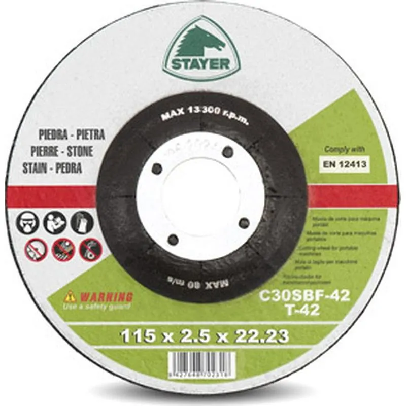 Compra DISCO CORTE STANDARD PIEDRA diametro 115 X 3 X 22 MM STAYER 50. 338/8110.8 al mejor precio