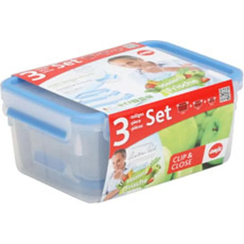 Compra CONTENEDOR HERMETICO SET 3 PZS RECTANGULAR EMSA 508566 al mejor precio