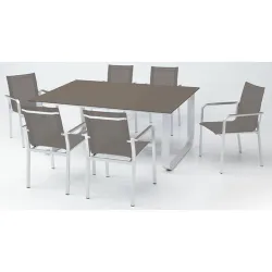 Compra MESA ALUMINIO CRISTAL ARENA 170 X 100 CM IMPORT T4179 al mejor precio