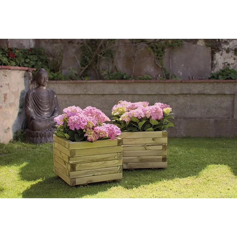 Compra JARDINERA DE MADERA CUADRADA SPIRO + GEOTEXTIL 50 X 50 X 40 CM MARRON OSCURO NORTENE 2021834 al mejor precio