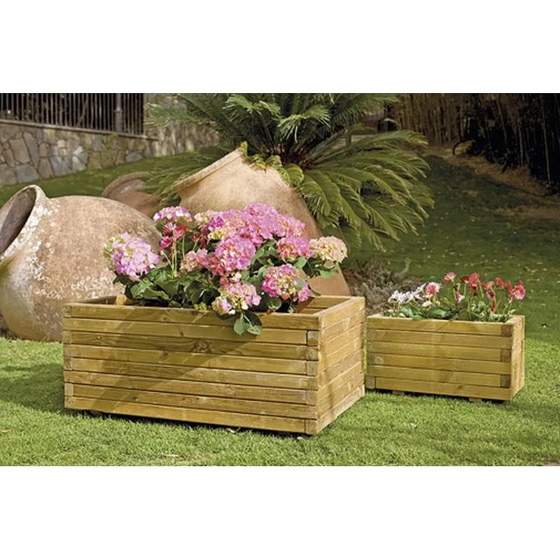 JARDINERA DE MADERA RECTANGULAR DORA + GEOTEXTIL 100 X 50 X 40 CM MARRON OSCURO NORTENE 2021835