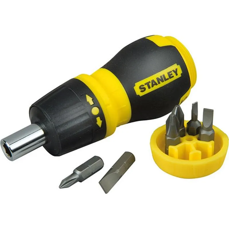 Compra DESTORNILLADOR CARRACA EXTRACORTO CON 6 PUNTAS STANLEY 0-66-358 al mejor precio
