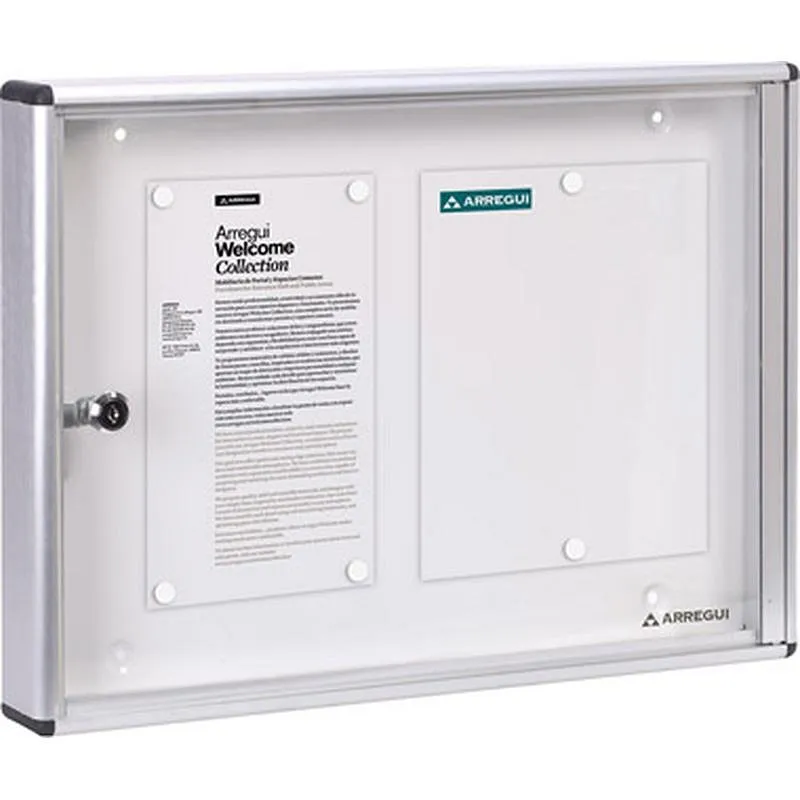 Compra PANEL DE ANUNCIOS HORIZONTAL PLATA 2 HOJAS 35 X 48 CM ARREGUI PAN42 al mejor precio