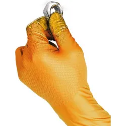 Compra GUANTE DESECHABLE NITRILO GRIPPAZ NARANJA 50 UDS TALLA 7 JUBA 580OR/7 al mejor precio