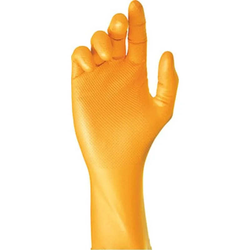 Compra GUANTE DESECHABLE NITRILO GRIPPAZ NARANJA 50 UDS TALLA 9 JUBA 580OR/9 al mejor precio