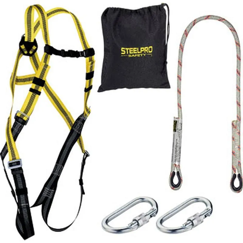 Compra ARNES STEELSAFE-1 + CUERDA 1,5 M + 2 MOSQUETONES ENGANCHE DORSAL STEELPRO 1888-KIT1 al mejor precio