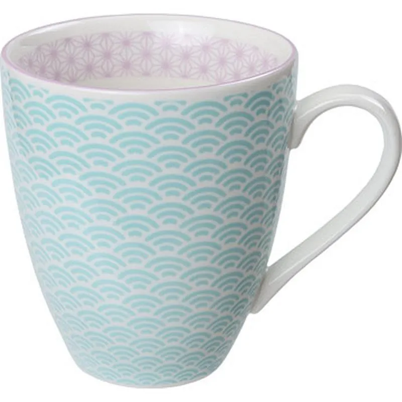 Compra MUG PORCELANA 300 ML CELESTE BORDE VIOLETA TOKYO 8788 al mejor precio