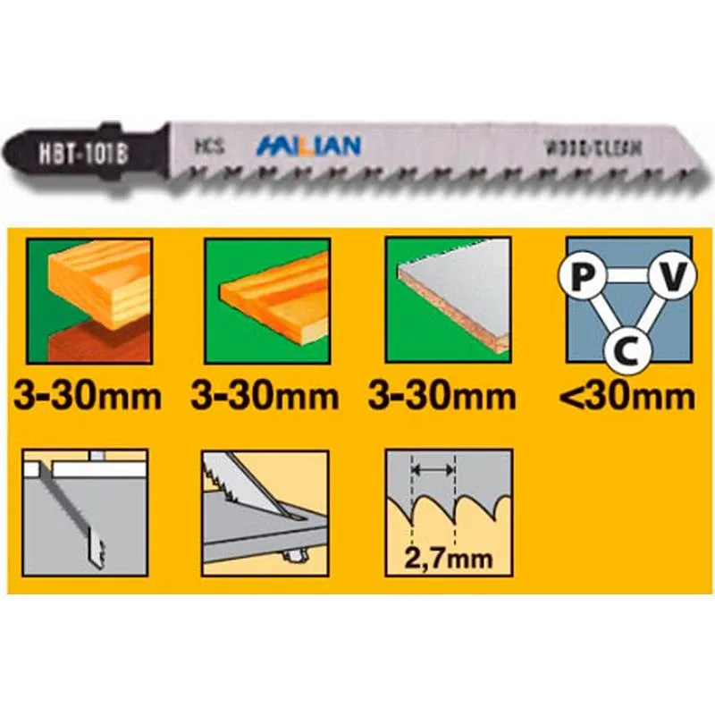 Compra HOJA SIERRA CALAR PARA MADERA Y PVC U101 BF 5 UDS RECTO FINO. LOGITUD 100 MM IRONSIDE 200646 al mejor precio