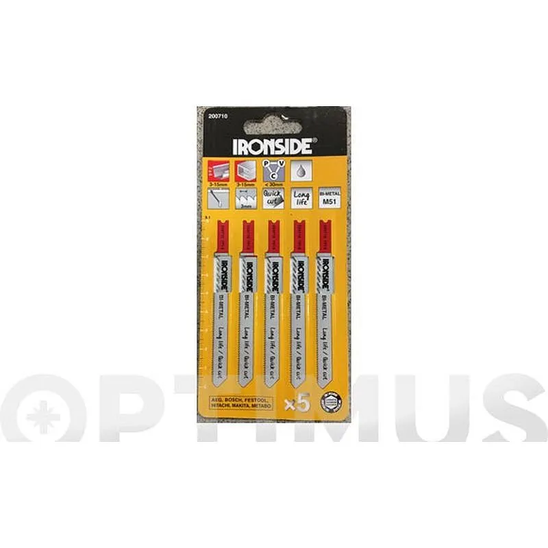 Compra HOJA SIERRA CALAR PARA METAL Y PVC U127 D 5 UDS RECTO FINO. LOGITUD 100 MM IRONSIDE 200710 al mejor precio