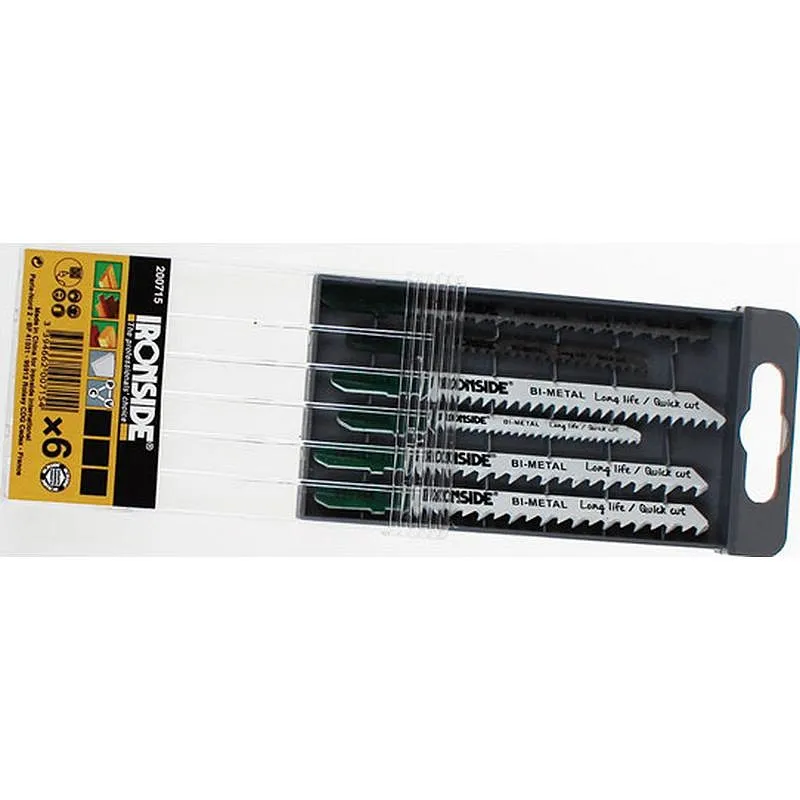 Compra HOJA SIERRA CALAR PARA MADERA (JUEGO 6 PIEZAS) RECTO / CURVO FINO IRONSIDE 200715 al mejor precio