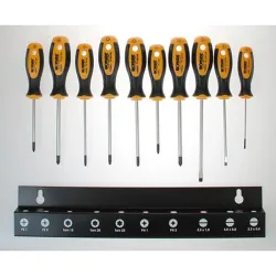 Compra DESTORNILLADOR JUEGO 10 PIEZAS CON SOPORTE METAL BOCAS 3 PL / 2 PH / 2 PZ / 3 TORX IRONSIDE 100681 al mejor precio